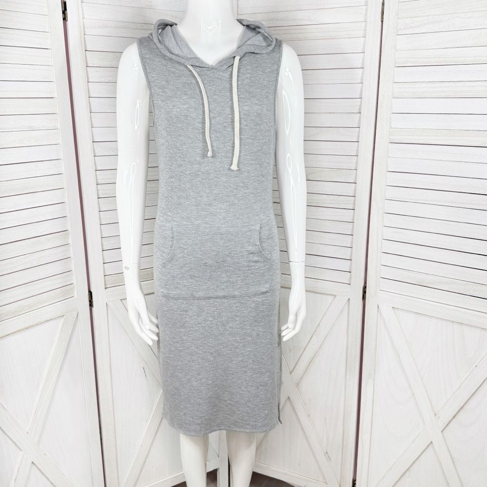 Active USA Sleeveless Hoodie Sheath Dress Grey Small
